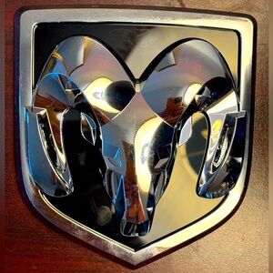 ANEW MOPAR RAMS HEAD STICK ON FACTORY GRILL EMBLEM FOR DODGE TRUCKS AND VANS